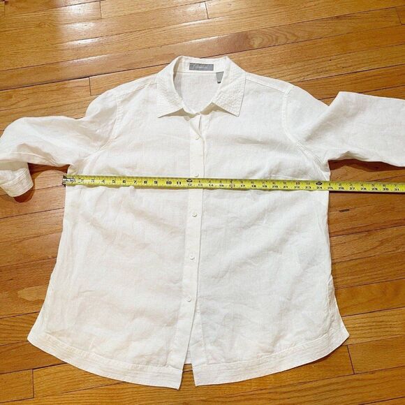 Liz Claiborne Womens Classic Linen Blouse Plus Size 1X Button Up NEW WITH TAGS - Picture 4 of 7